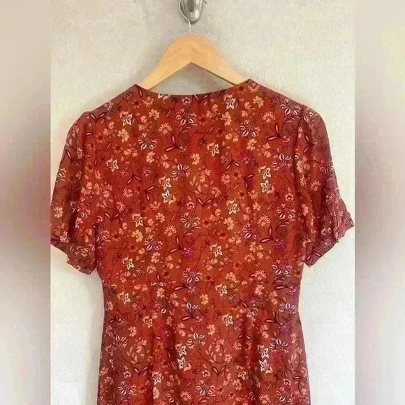 Nanette Lepore Floral Puff Sleeve Wrap Dressin Sierra Size 4 Vintage Inspired - Picture 4 of 11